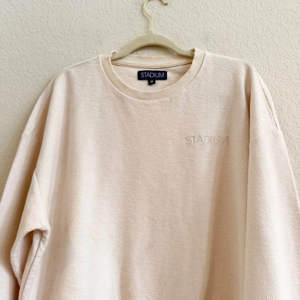 Stadium Goods Mens Cream Cotton Embroidered Logo Crewneck Sweatshirt Medium - Picture 10 of 13